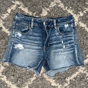 American Eagle Outfitters Blue Jean Shorts Distressed Cut-Off